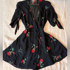 Reformation | Rose Wrap Dress | Color: Black | Size:4